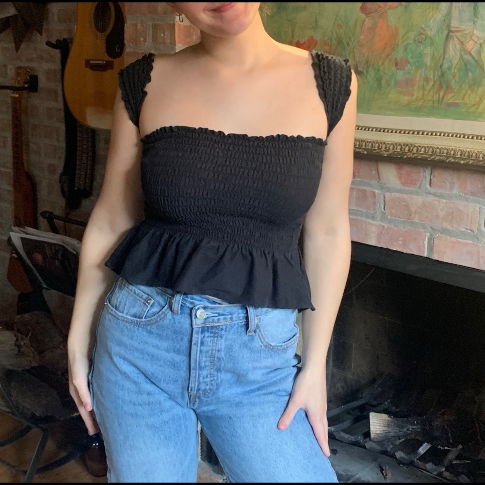 Truly Madly Deeply UO Off-The-Shoulder Smocked Top